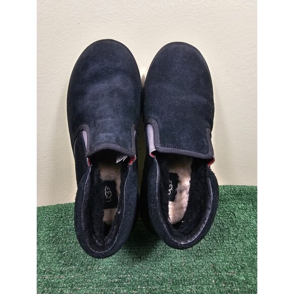 UGG Rakel Black Suede Sheep Wool Men's Size 11 Ankle Slippers Boots S/N 1018906 - Picture 5 of 11